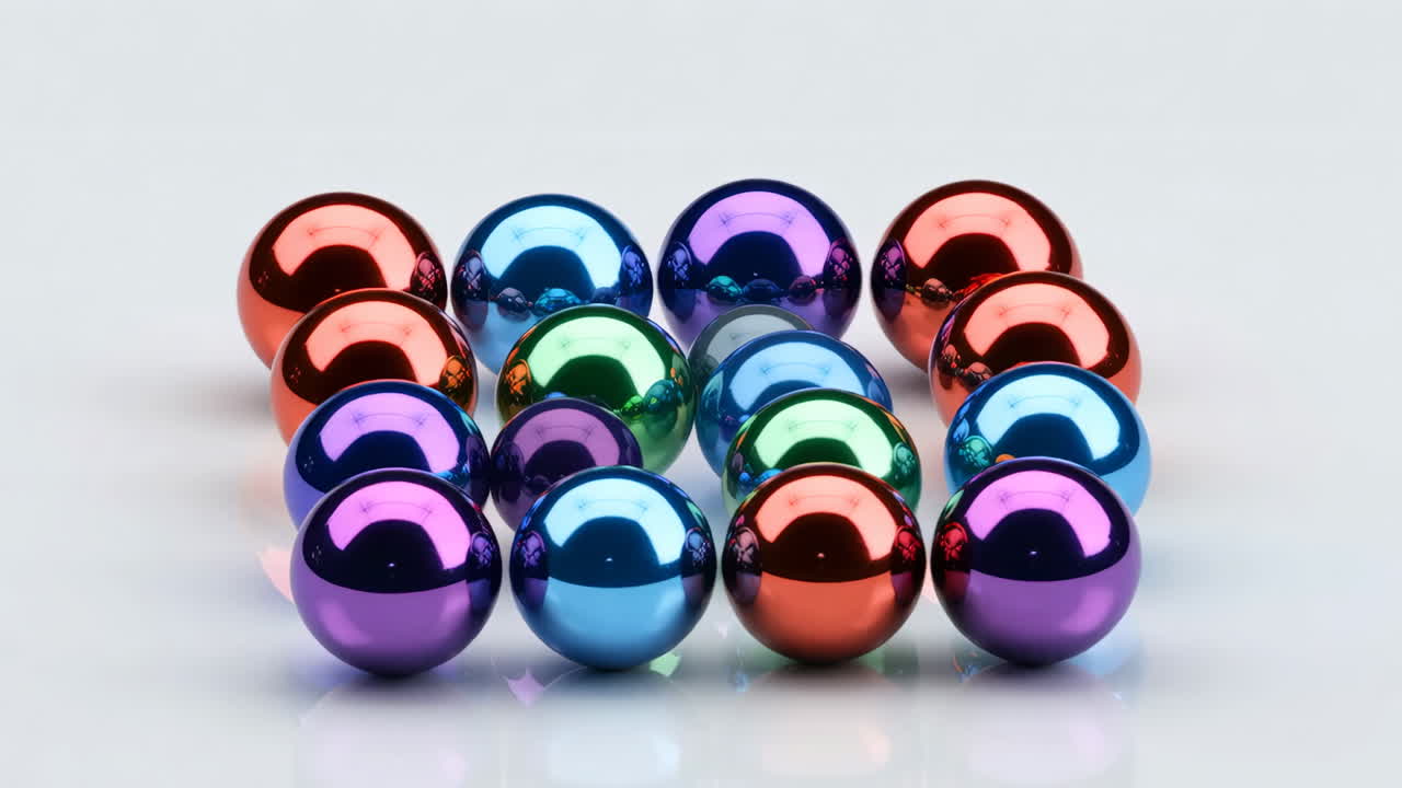 Collection of Reflective Metallic Spheres