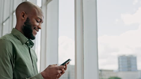 Typing,-smartphone-and-business-black-man