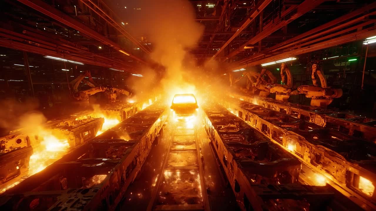 A Spectacular Display of Automated Manufacturing: Molten Metal, Sparks, and Robotics in a Dynamic Industrial Environment