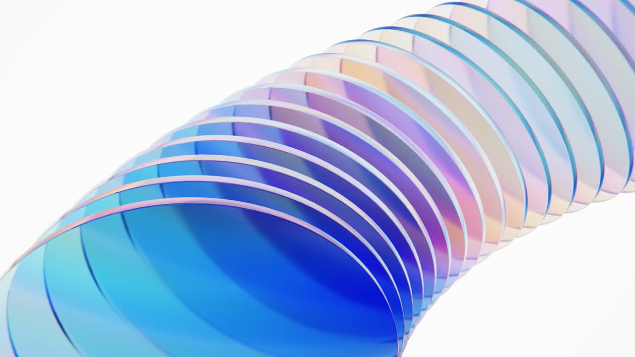 Abstract Geometric Spiral with Shifting Rainbow Colors