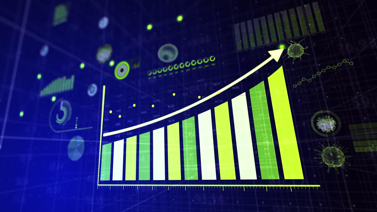 animación del procesamiento de datos estadísticos sobre el coronavirus