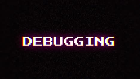 inyección intencional de artefactos digitales animación fx, decodificación de un ruidoso texto codificado de 8 bits: depuración