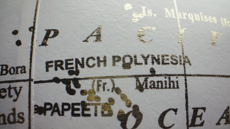 Close-up of a Globe Showing French Polynesia
