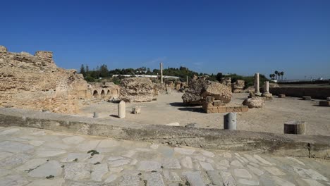 sunny day at the ancient roman ruins in carthage, tunisia, showcasing historical architecture