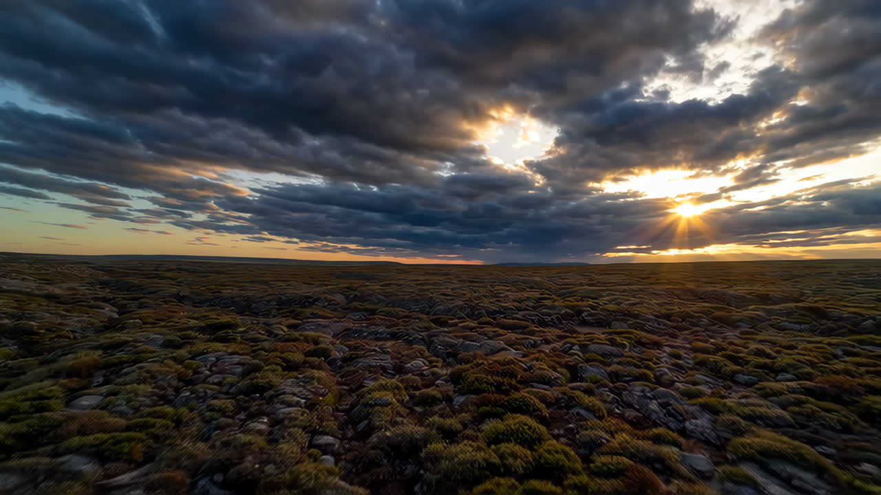 Sunset over a Rocky Plateau