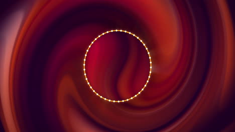 anillo de carga de datos naranja y blanco sobre luces rojas onduladas