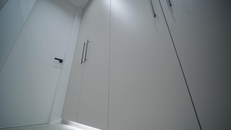 Sleek Modern Wardrobe with Integrated LED Lighting