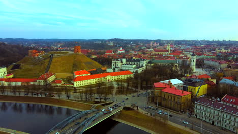 Aerial-Backward-view-of-Vilnius-old-town-and-the-Gedimino´s-tower-in-Lithuania