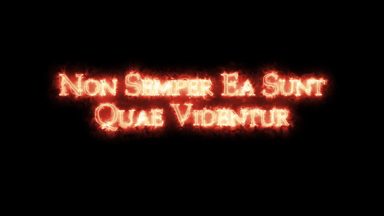 no semper ea sunt quae videntur escrito con fuego. bucle