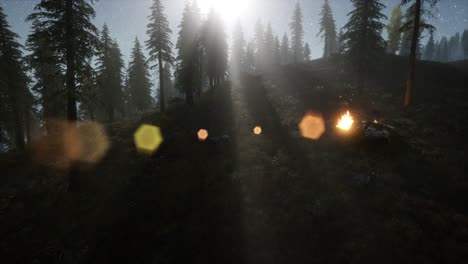 campfire at mountain