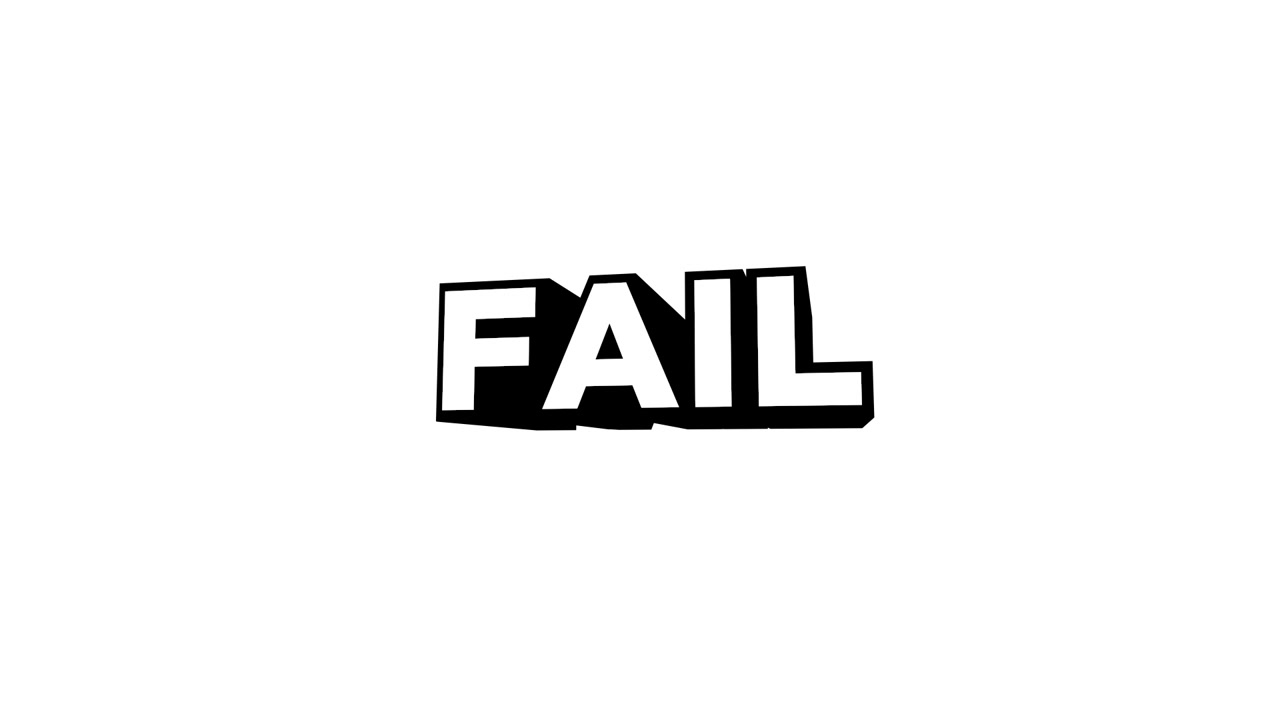 Animated Black and White FAIL Text with Glitch Effect