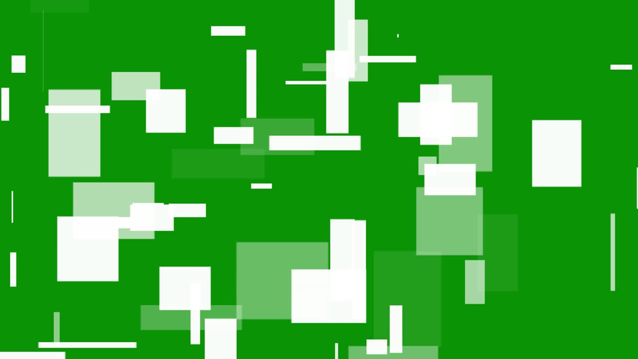 Digital rectangle shapes motion graphics with green screen background