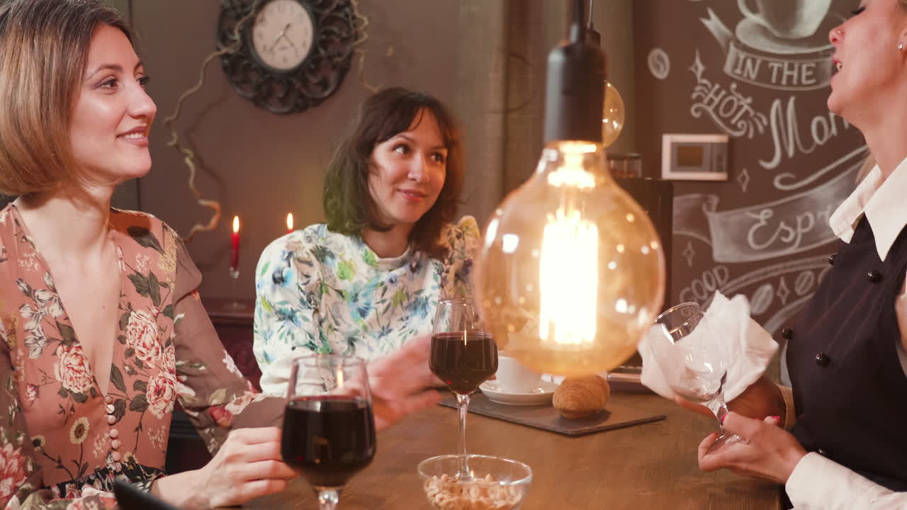 People enjoying drinks in a restaurant