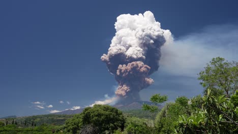 timelaps shot of big smoke, cloud during eruption of mt. etna, volcano in sicily, italy