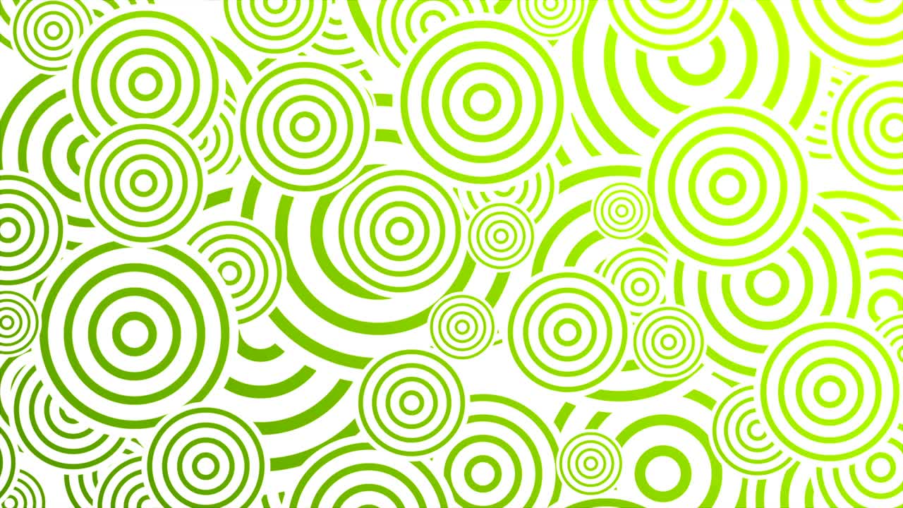Bright green retro circles abstract motion design