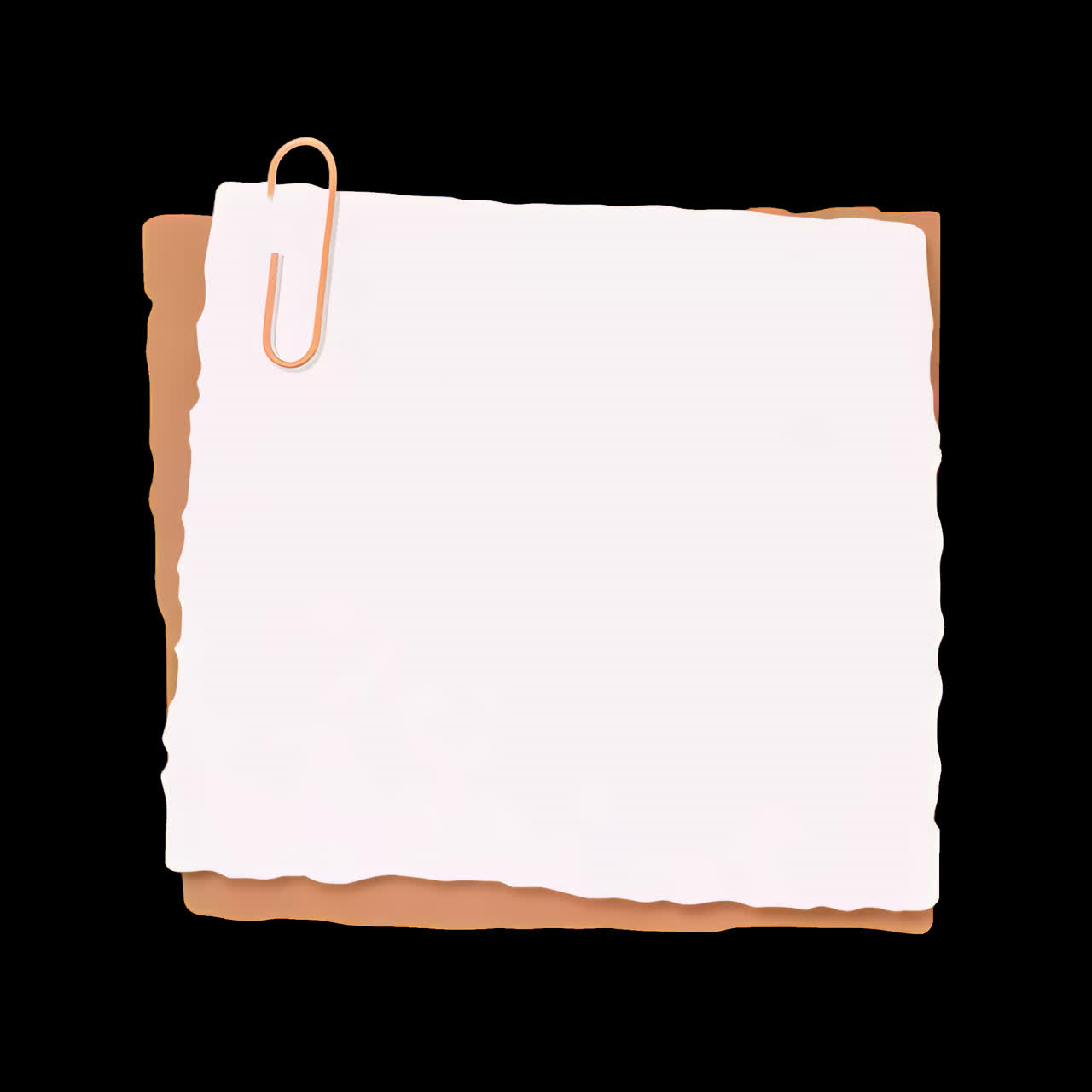 Ripped paper note animation isolated asset, transparent 4K video, alpha channel, ProRes 4444
