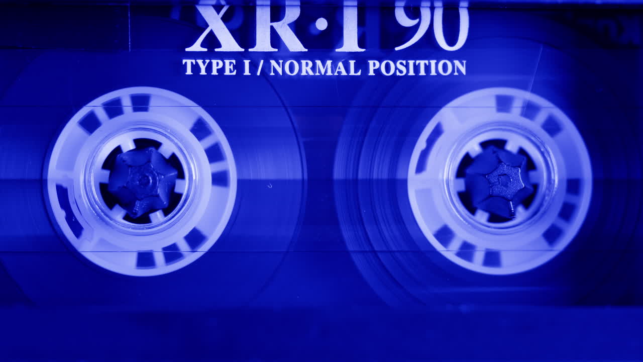 오디오 카세트 테이프의 클로즈업