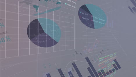 animación del procesamiento de datos financieros a través de la red