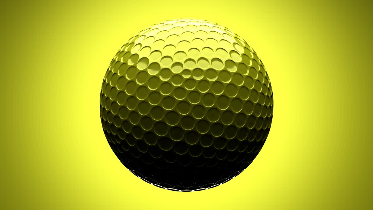 Gele golfbal geïsoleerd op gele achtergrond