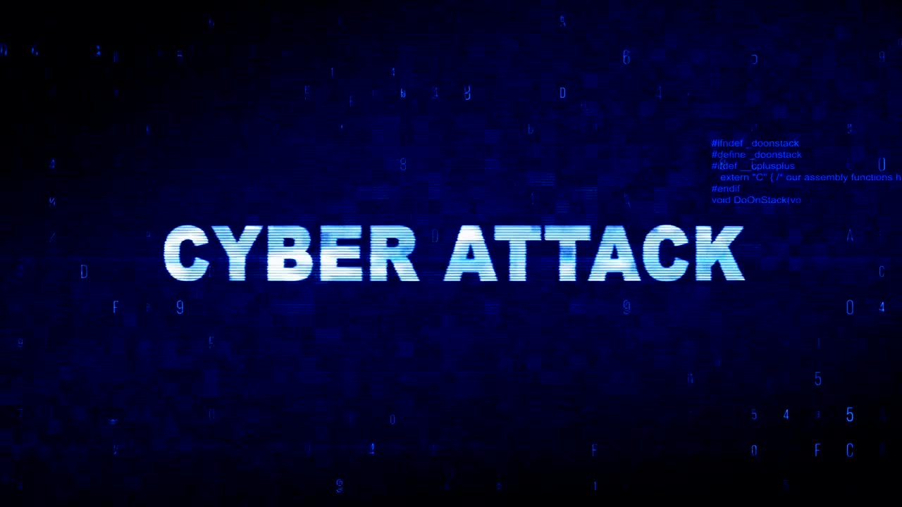Cyber Attack Text Digital Noise Twitch Glitch Distortion Effect Error Animation.