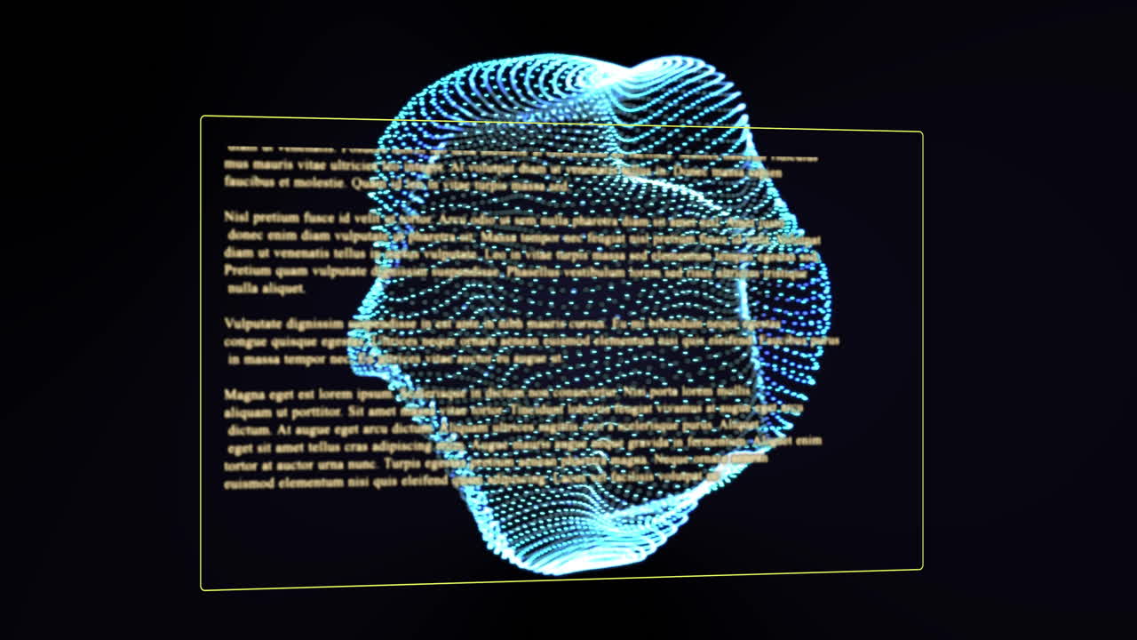 animación de la mecánica de las conexiones, procesamiento de datos digitales a través de la pantalla
