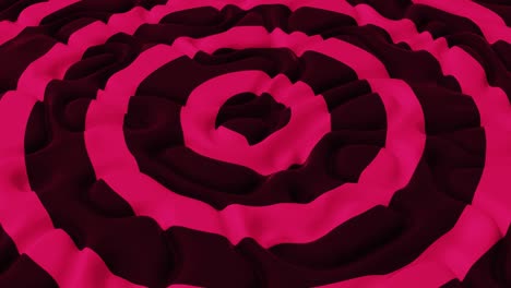 fondo abstracto con círculos negros rosados en el campo de ondas de ruido. superficie desplazada detallada. plantilla de fondo moderna para documentos, informes y presentaciones. ciencia ficción futurista. animación 3d