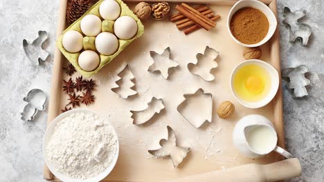 Delicious-fresh-and-healthy-ingredients-for-Christmas-gingerbread