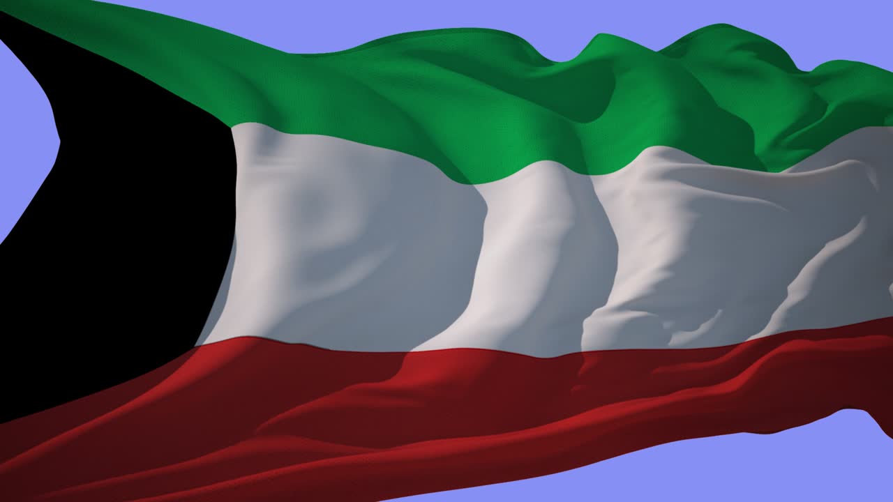 la bandera de kuwait es un bucle alfa 4k.