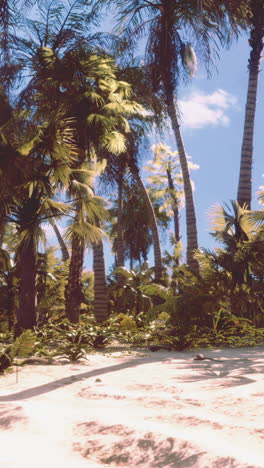 tropical beach with palm trees