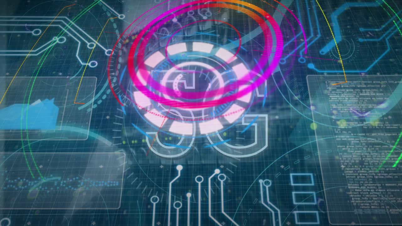 서버를 통해 5g 텍스트 및 데이터 처리와 함께 범위 스캐닝의 애니메이션