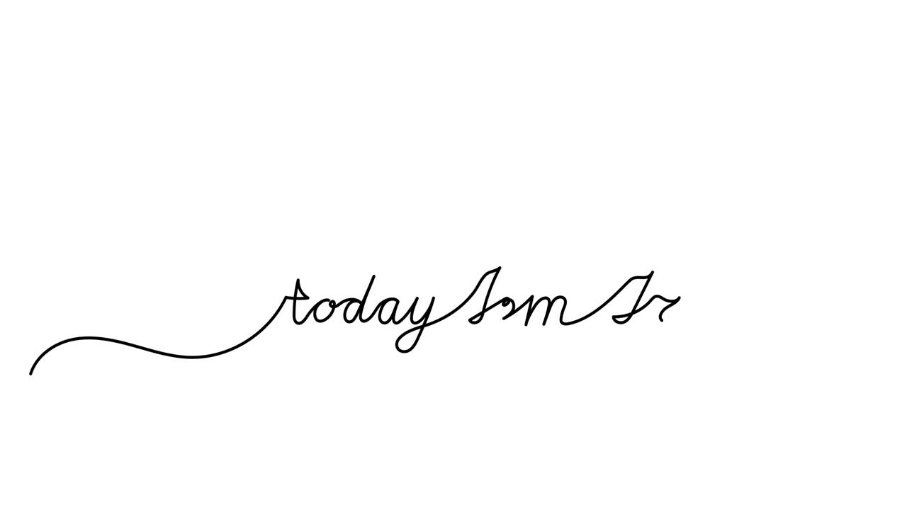 패트릭의 날을 위한 애니메이션 일러스트레이션: 연속적인 1줄 문자, 시브 텍스트, 오늘 나는 아일랜드인이다, 손으로 그린 미니멀한 스타일, 4k 비디오