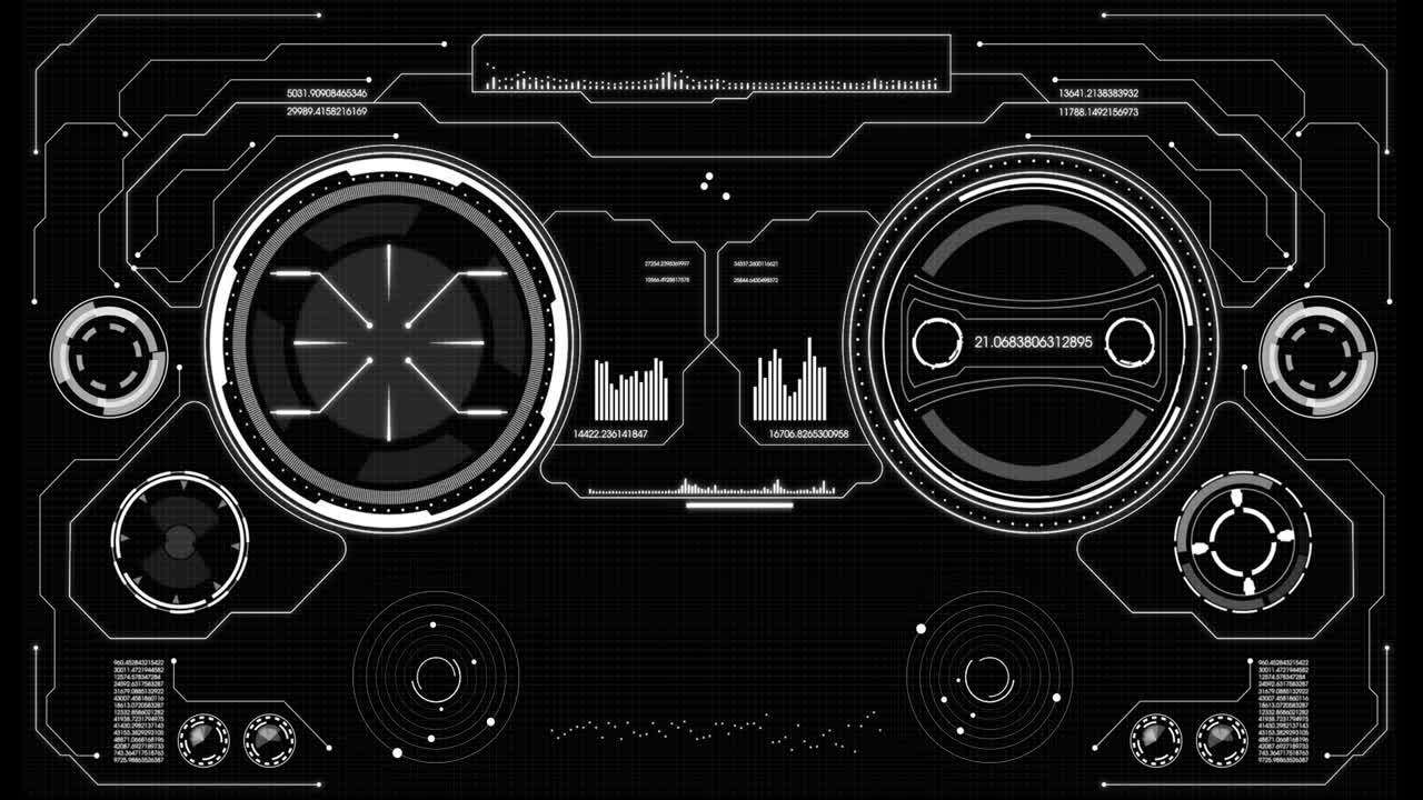Sci fi is a custom futuristic viewfinder interface. A high-tech spacecraft.