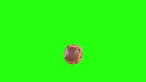 3d animation of the . or point or doc sign recreating a cookie with chocolate on top