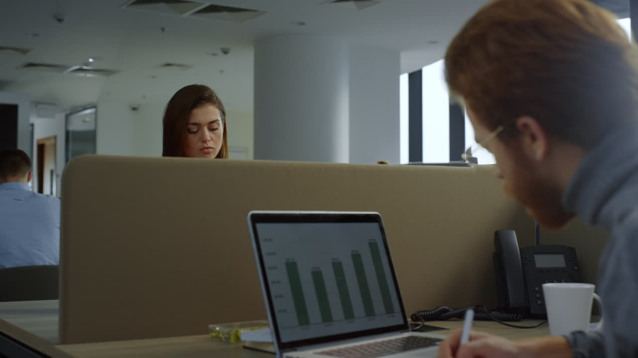 Businesswoman working with report