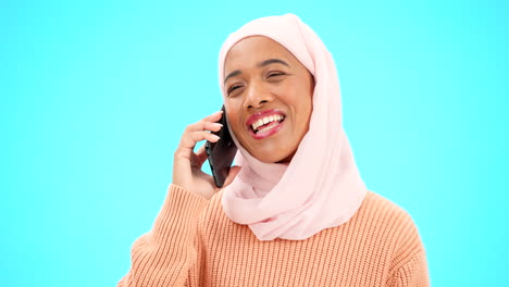 Phone-call,-talking-and-communication-with-muslim