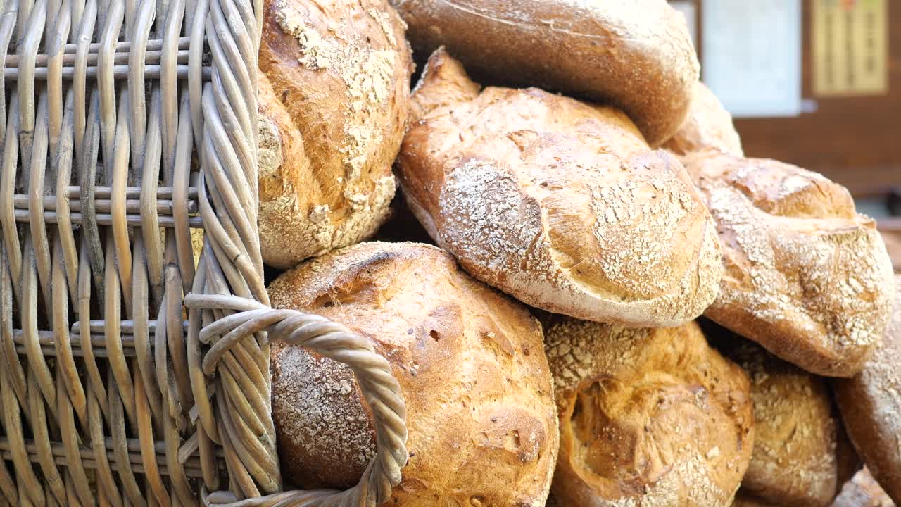 Freshly Baked Bread in a Wicker Basket