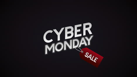 cyber monday animation with label