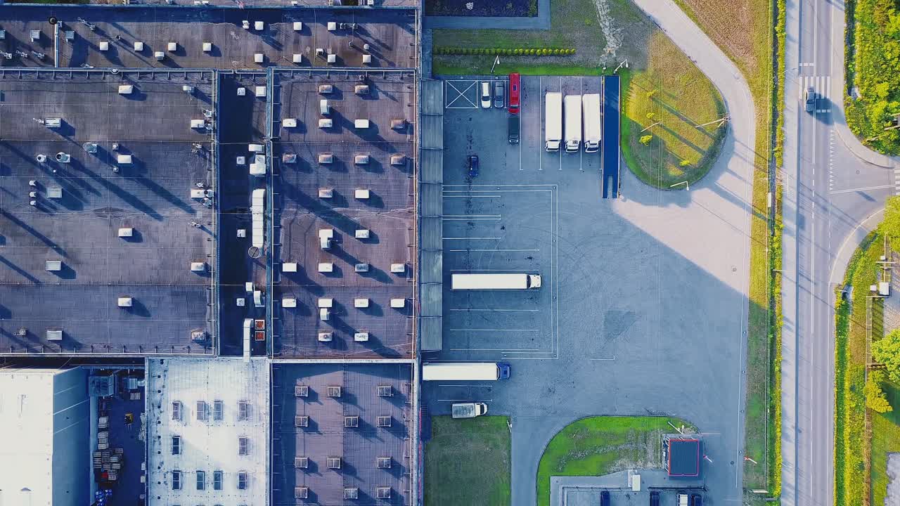 vista aérea del almacén de mercancías