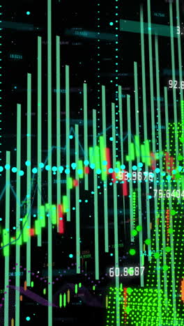 animación del procesamiento de datos sobre un fondo negro