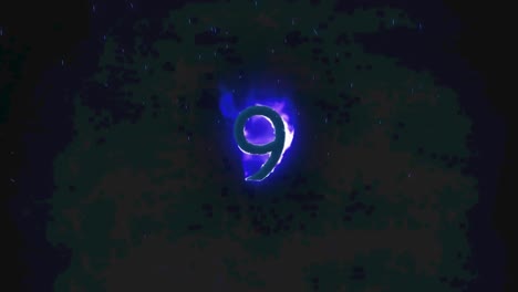animación de 9 textos en llamas ardientes sobre un fondo oscuro