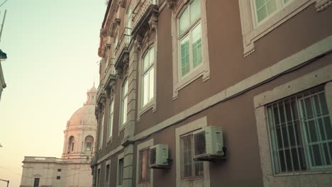 lisbon cathedral national pantheon revealed by ancient building with travel low angle shot