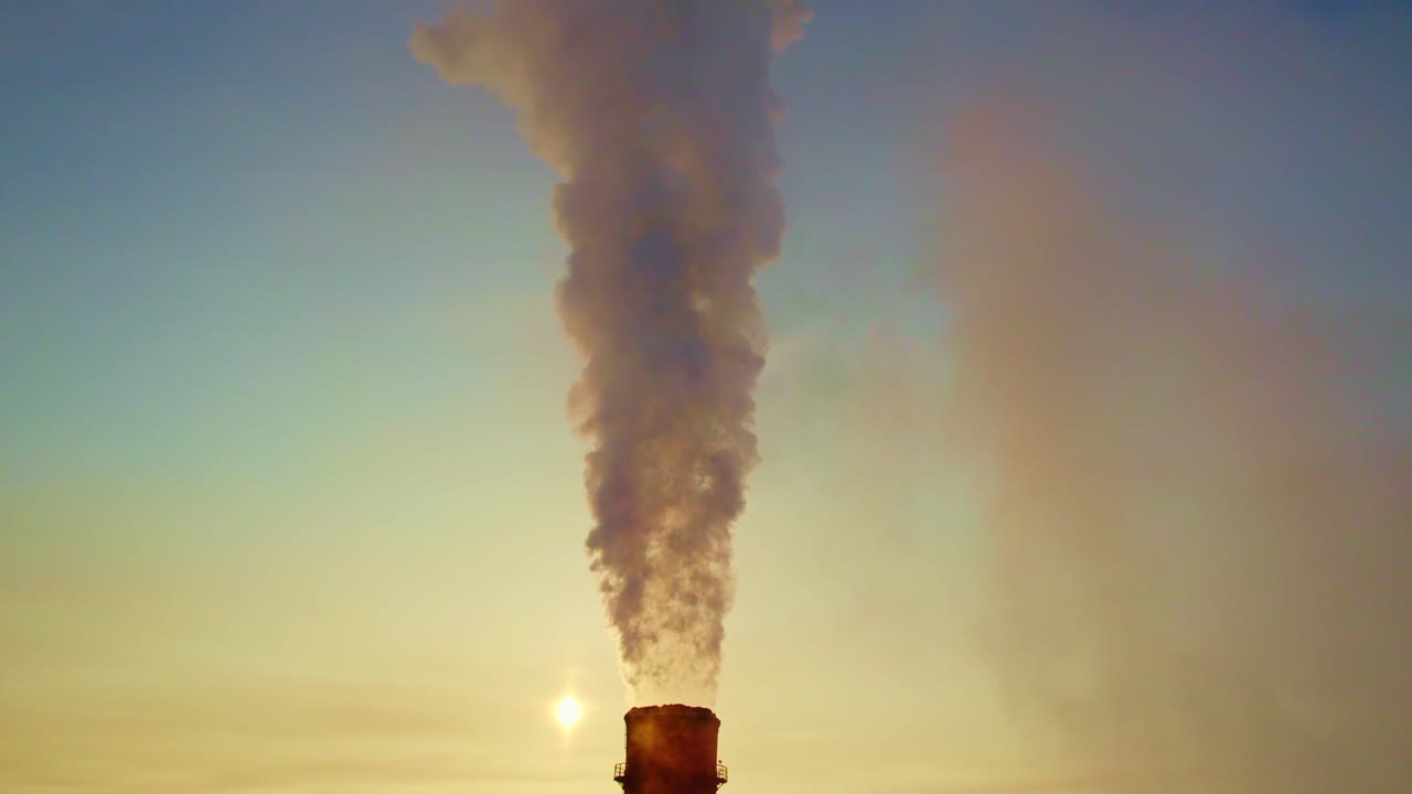 Industrial Smoke Stack at Sunrise/Sunset