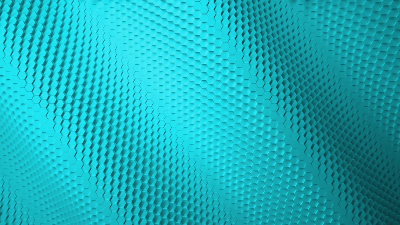 blue minimalism. Wave motion. A mosaic surface with moving hexagons. Abstract geometric background. Cells. Animation of the loop. 4K 3d loop. animation for a business presentation