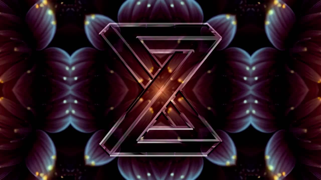 Loop 4K60 Continuo. Clessidra 3D in Vetro Ad Incastro su un Mandala Floreale in Evoluzione Color Oro Radioso e Verde Acqua. Ideale per Set VJ Orizzontali o Verticali, Meditazione e Sfondi Cosmici
