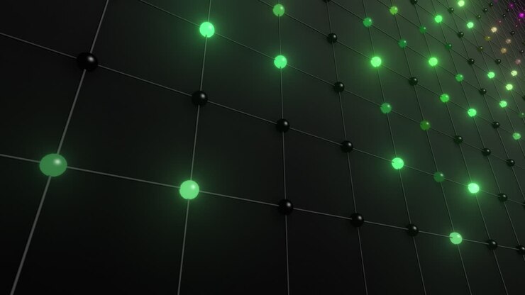 Disegno geometrico astratto con luci al neon