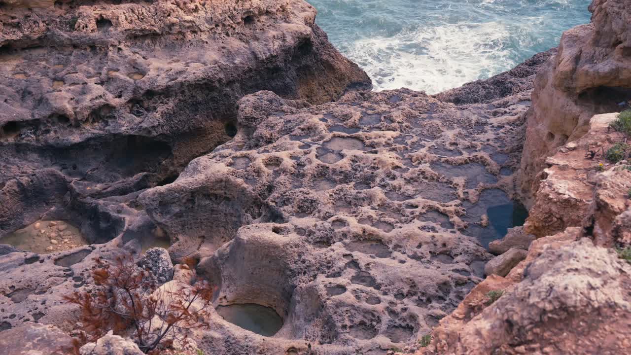 View Of Rock Formations In Ponta da Piedade, Lagos, Portugal - Wide Shot