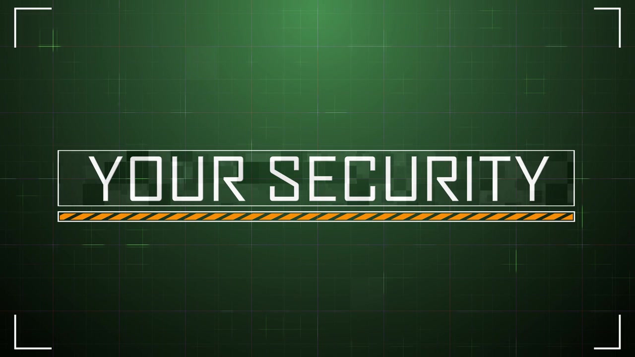 Digital Security Interface with Skyscrapers and Grid Background