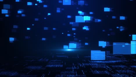 artificial intelligence quantum digital data flow computer technology loop background transferring