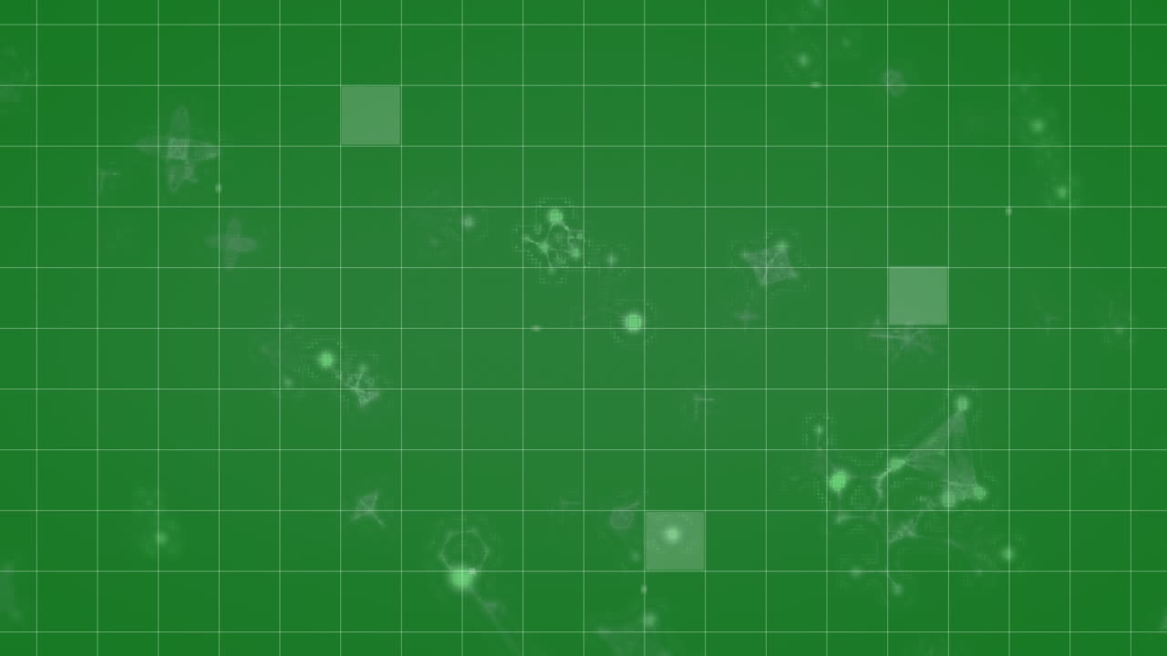 녹색 배경에 있는 분자의 애니메이션