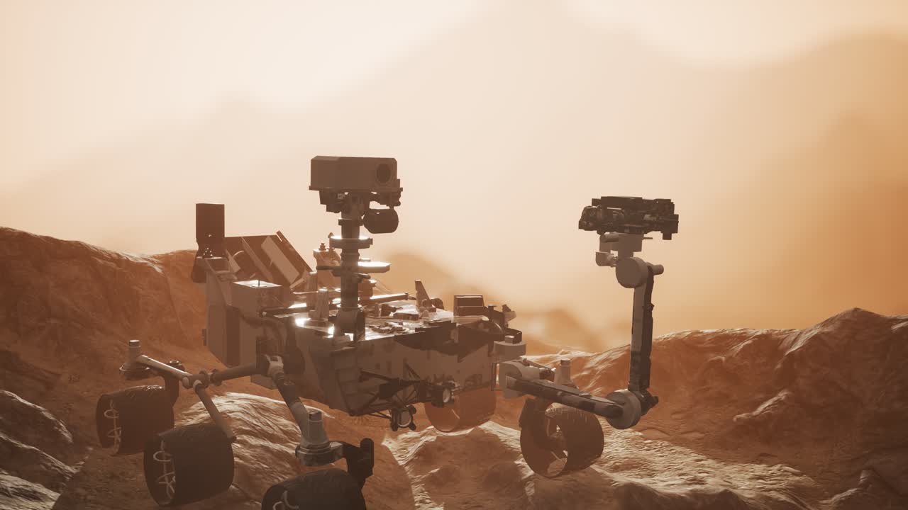 Curiosity Mars Rover exploring the surface of red planet
